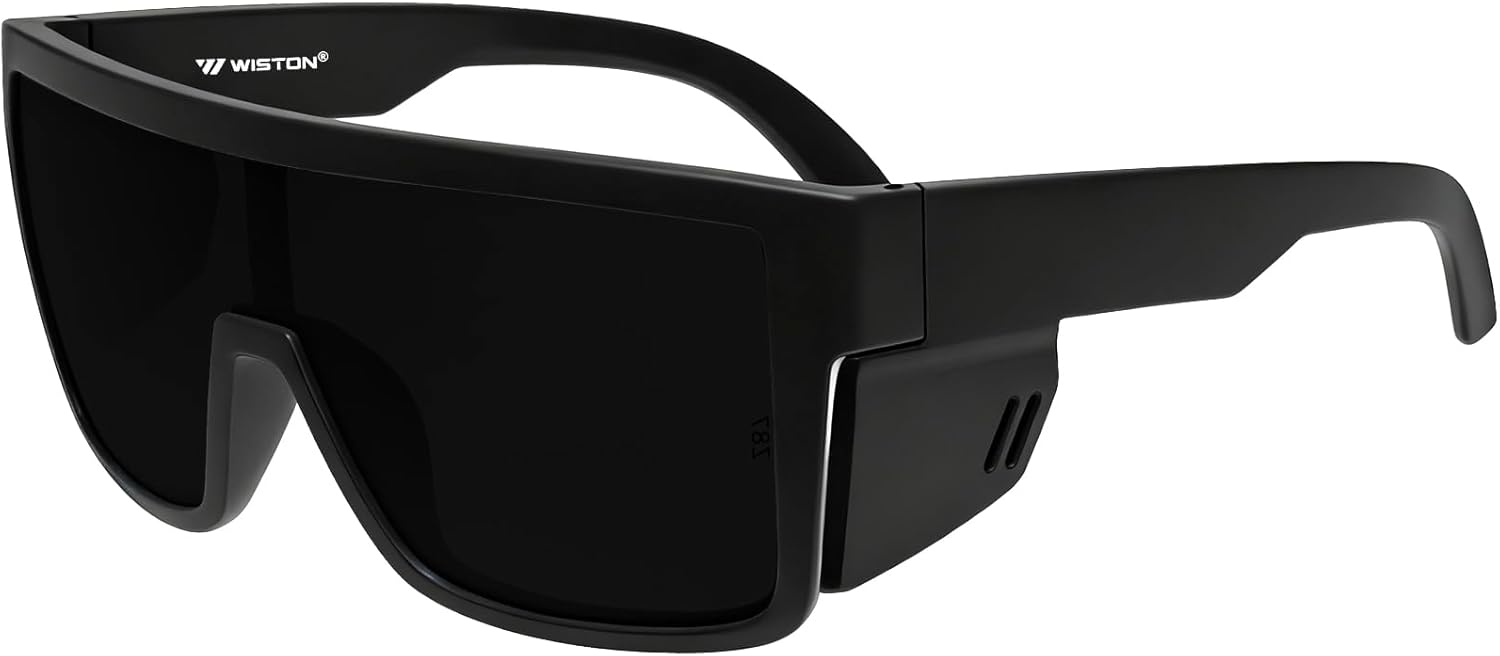 

Солнцезащитные очки WISTON XL Z87 для мужчин и женщин с большой широкой головой, сверхлегкие боковые щитки TR90 с защитой от УФ-излучения UV400, модель W8703, Matte Black/Dark Grey