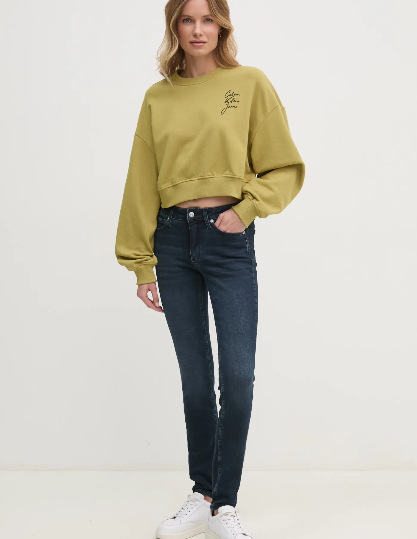 

Хлопковая толстовка Calvin Klein Jeans, зеленый