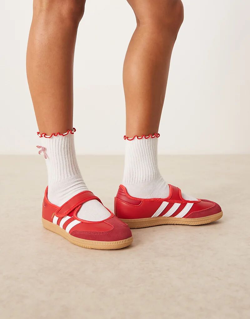 Кроссовки Adidas Originals Samba Mary Jane красного цвета