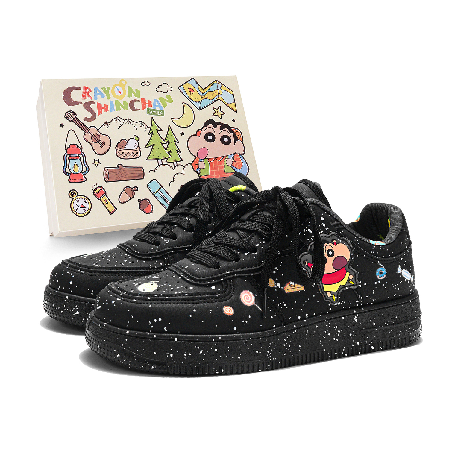 

Crayon Shinchan Низкие скейтерские кроссовки унисекс Starry Black, цвет Starry Black