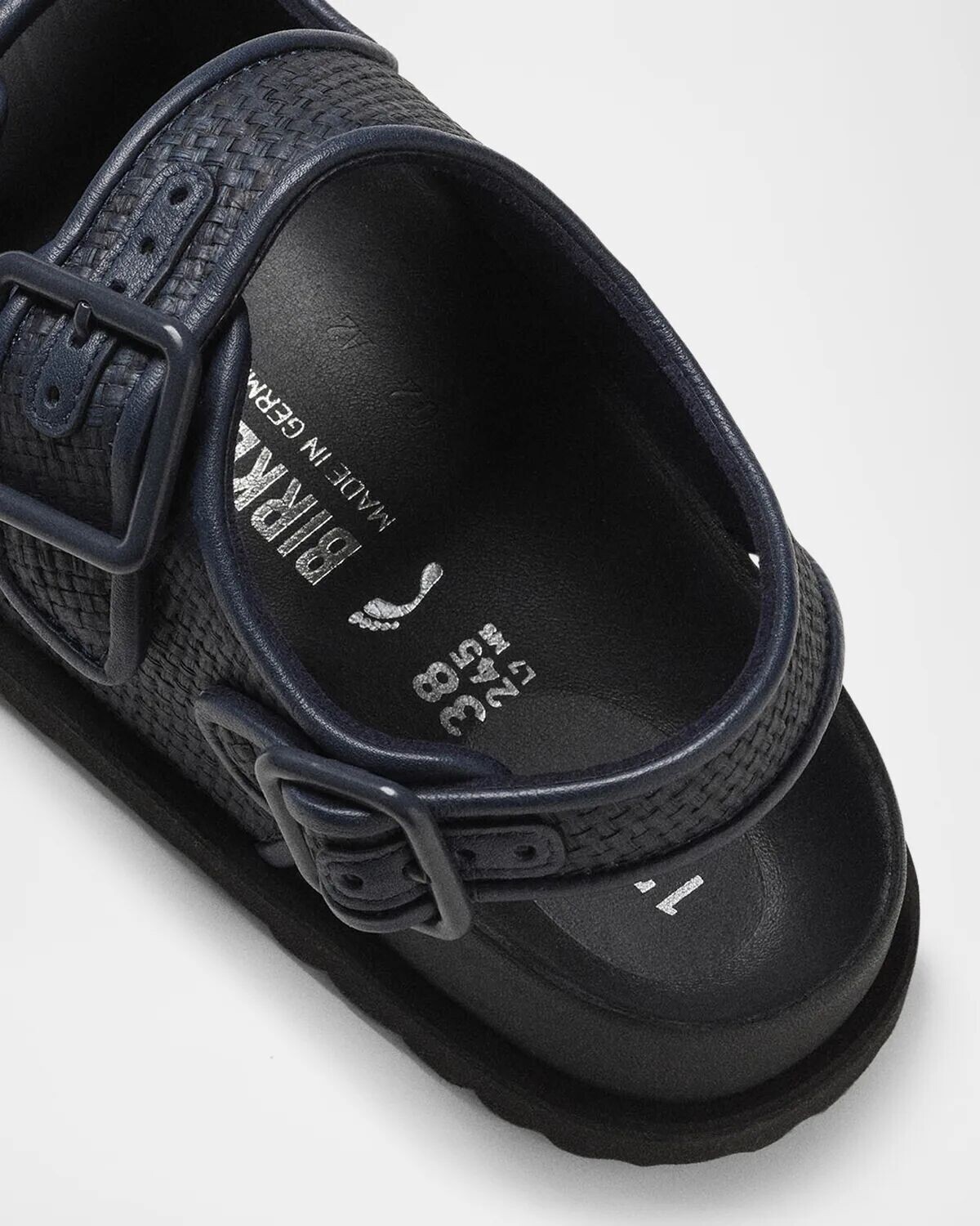 Босоножки Milano с ремешком на пятке и двойной пряжкой из рафии 1774 Birkenstock, темно-синий — фото 3