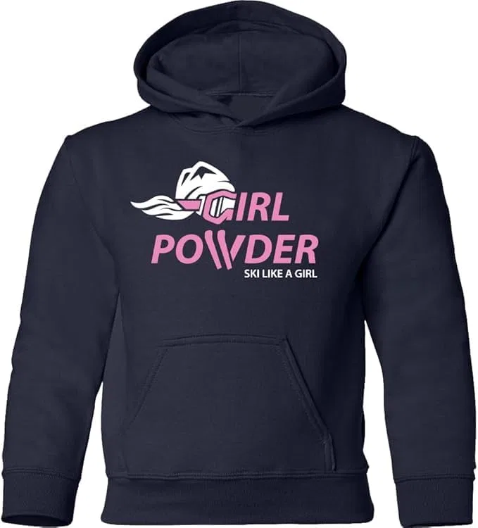 Худи для девочек Powder Navy Blue, Ski Like A Girl