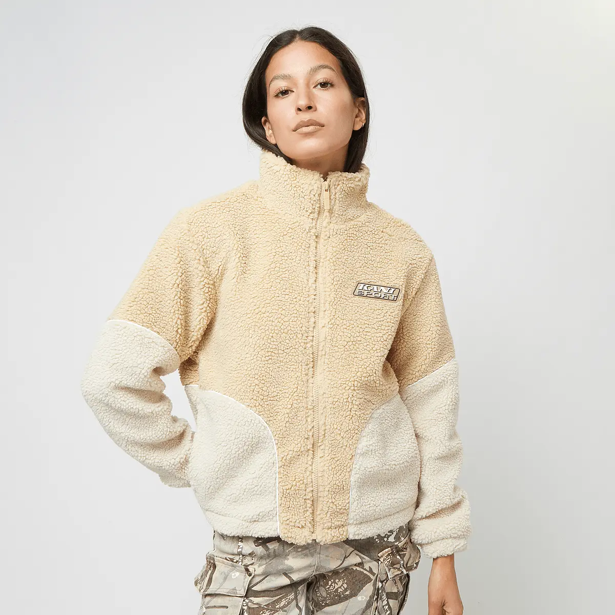 

Куртка Karl Kani Sport Patch Teddy Block Trackjacket, бежевый