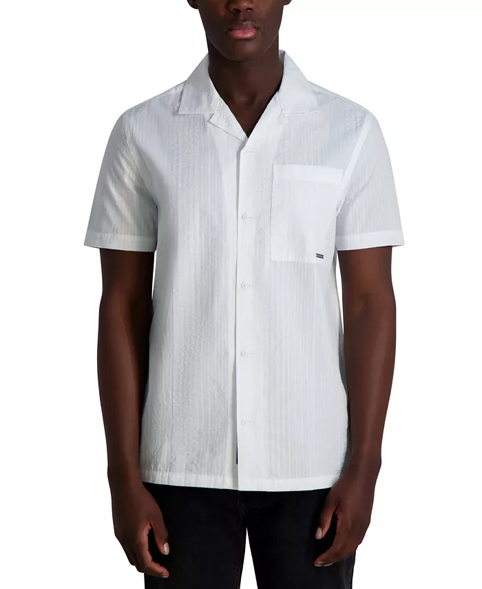 

Мужская короткорукавная рубашка с принтом по всей поверхности KARL LAGERFELD PARIS, белый