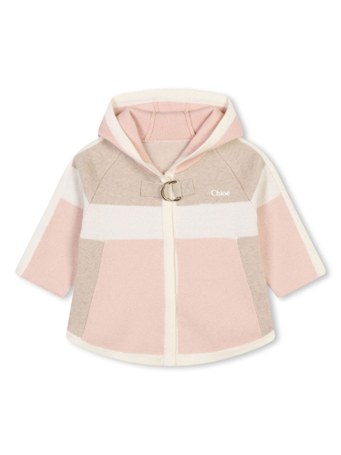 Chloé Kids пуховик с капюшоном, розовый