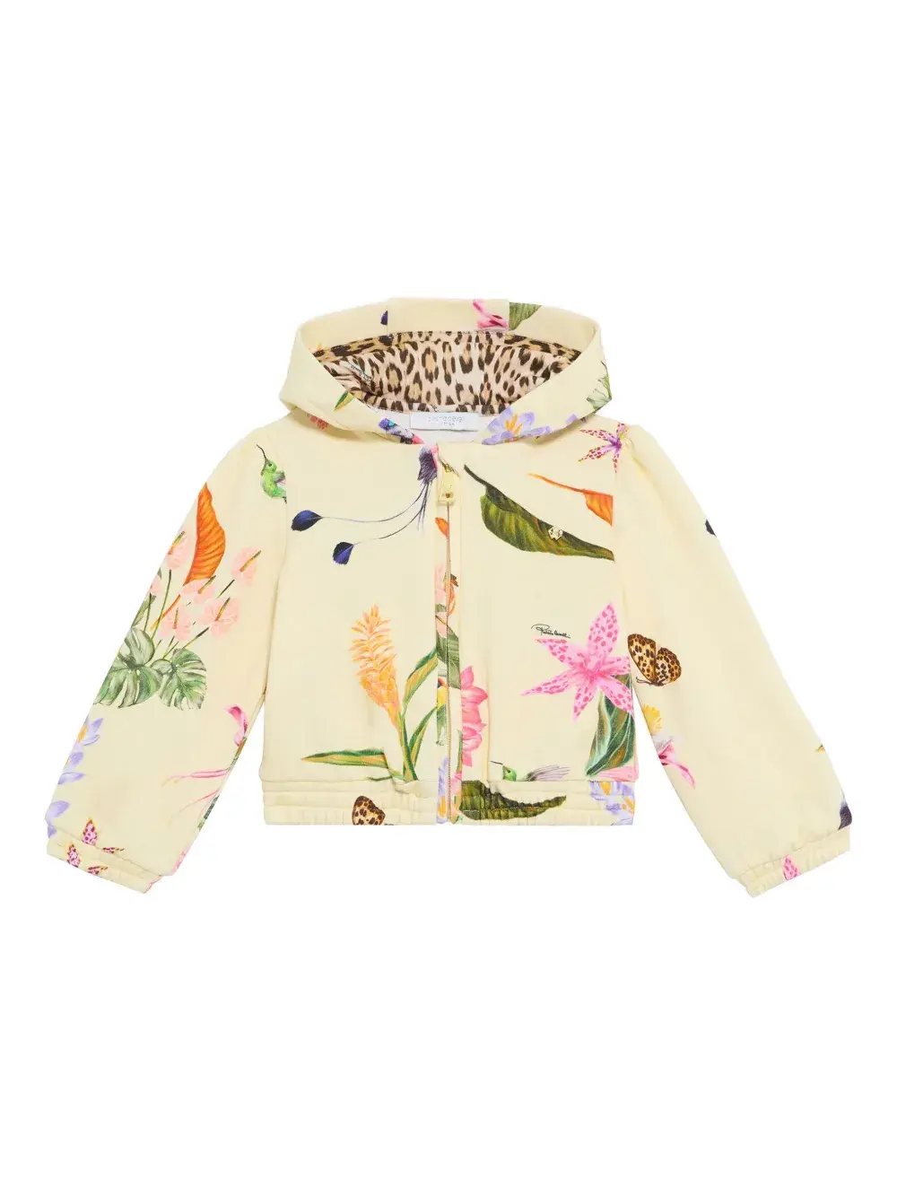 Топ с капюшоном и принтом Roberto Cavalli Junior, желтый