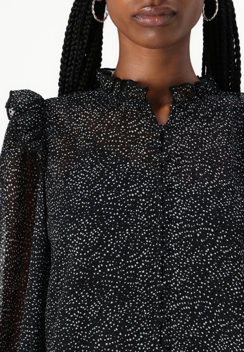 

Блузка на пуговицах VMYLLDES FRILL Vero Moda, черный