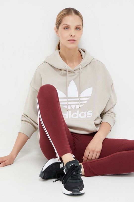 

Хлопковая толстовка adidas Originals, бежевый