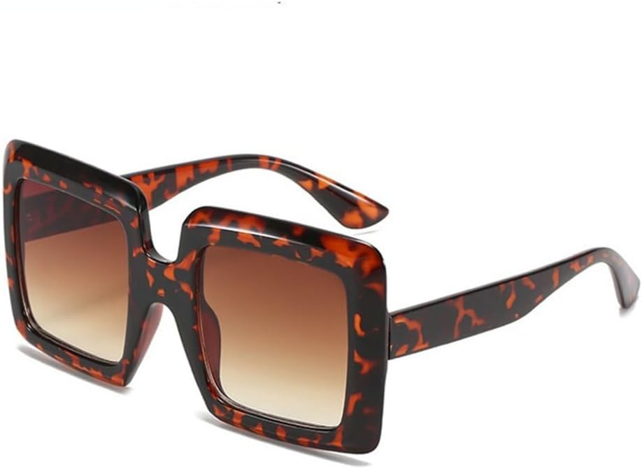 

Винтажные солнцезащитные очки большого размера с градиентным переходом цвета для женщин, роскошные солнцезащитные очки с леопардовым принтом коричневого цвета с защитой от УФ-излучения UV400 для мужчин, стильные розовые очки TYUVIVO, One Size