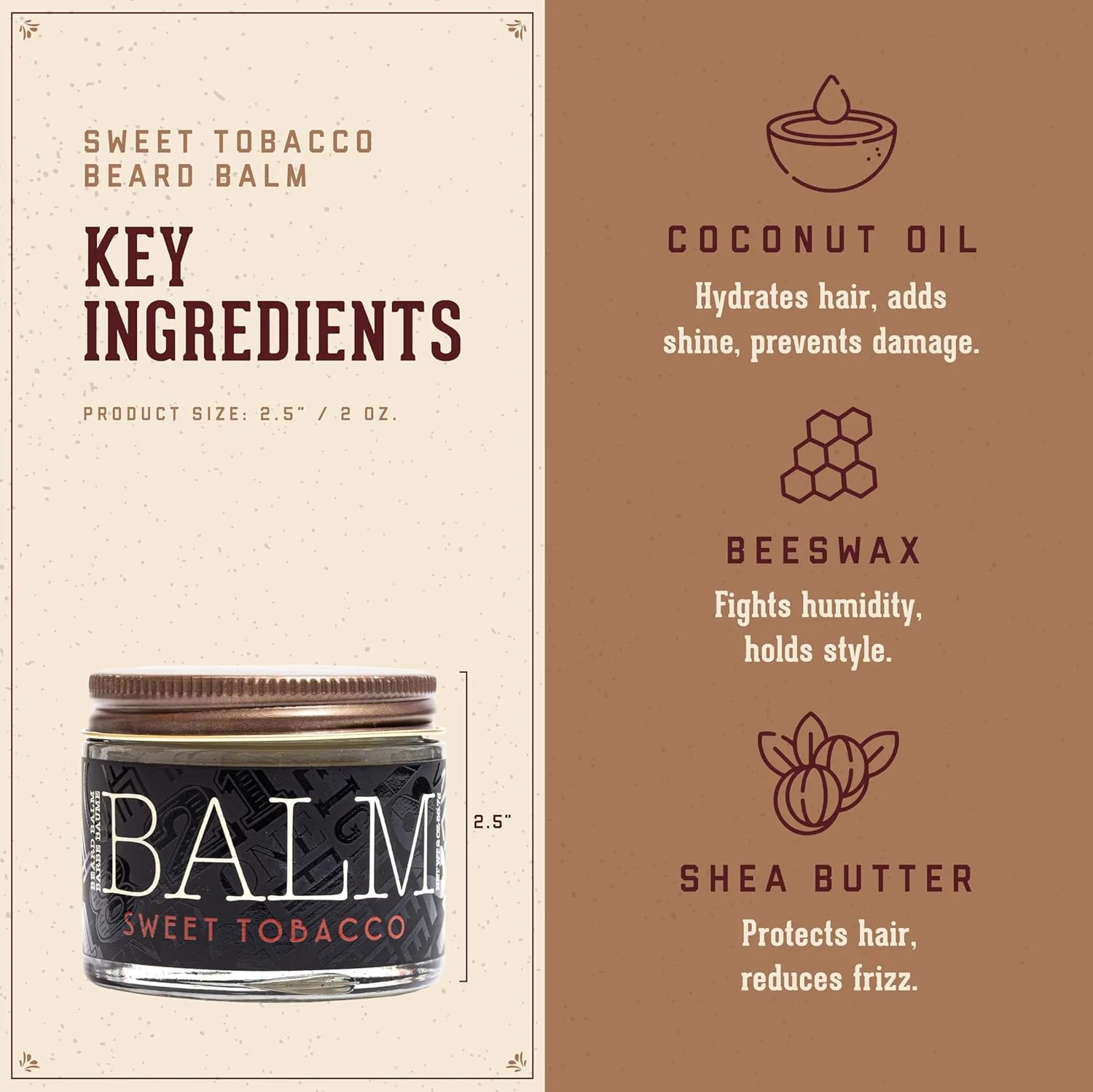 18.21 Man Made Бальзам для бороды, Spiced Vanilla, 59 мл - премиальный крем с низким блеском для ухода и укладки бороды и усов 56.70 г (1 шт.) — фото 3