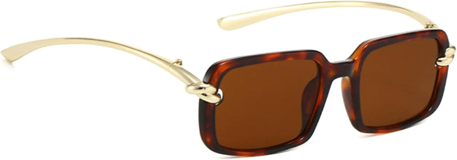 

Солнцезащитные очки Bullabulling в стиле ретро, ​​прямоугольные, для женщин и мужчин, с защитой UV400, маленькие квадратные, в винтажном стиле 90-х, Leopard