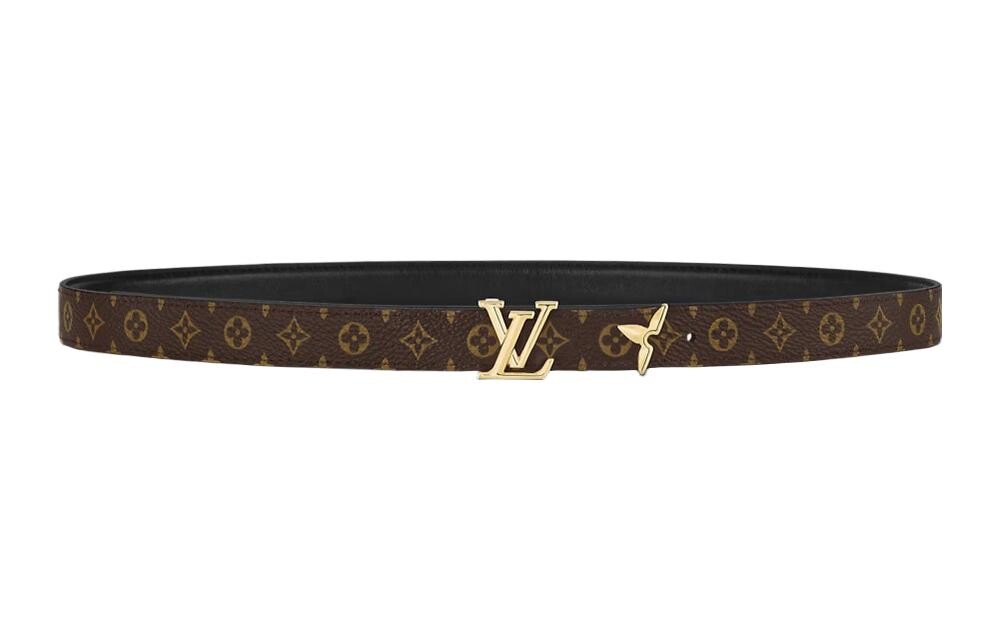 Ремень женский Louis Vuitton Leather, черный / коричневый — фото 3