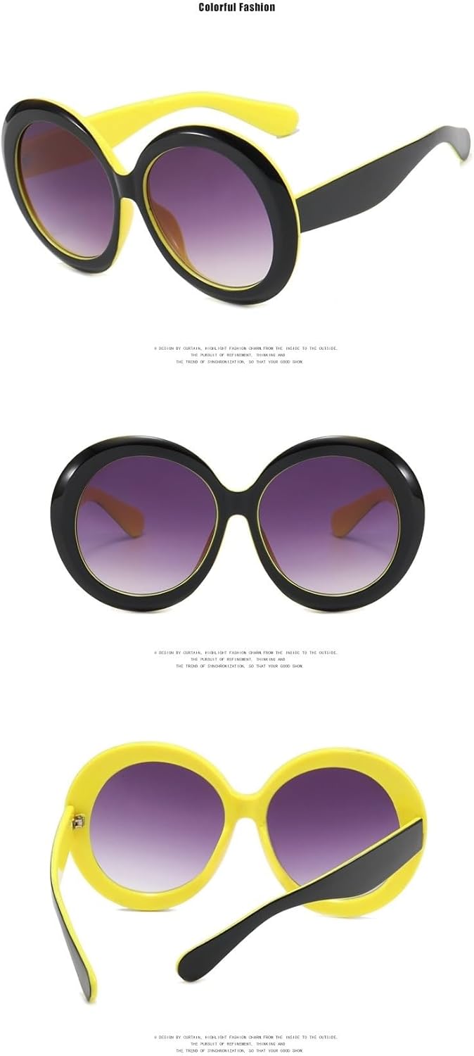 

Мужские круглые солнцезащитные очки в крупной оправе, для активного отдыха на природе, отпуска, поездок на работу, женские солнцезащитные очки для шопинга Generic, Yellow