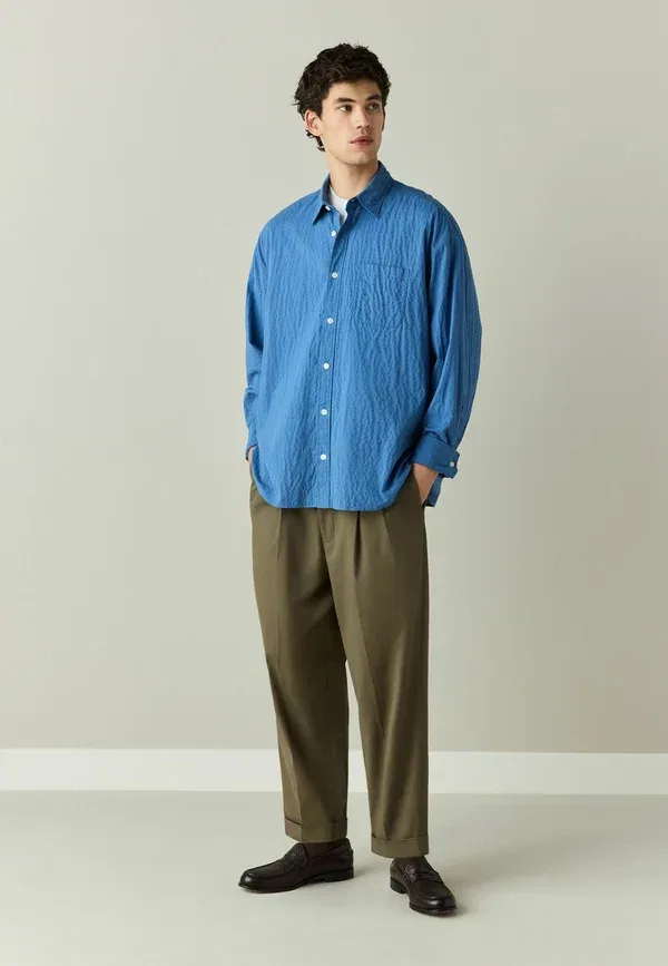 Брюки чинос Regular fit N.Premium Twin Pleat Barrel Fit Smart Chinos Next, хаки зеленый — фото 2