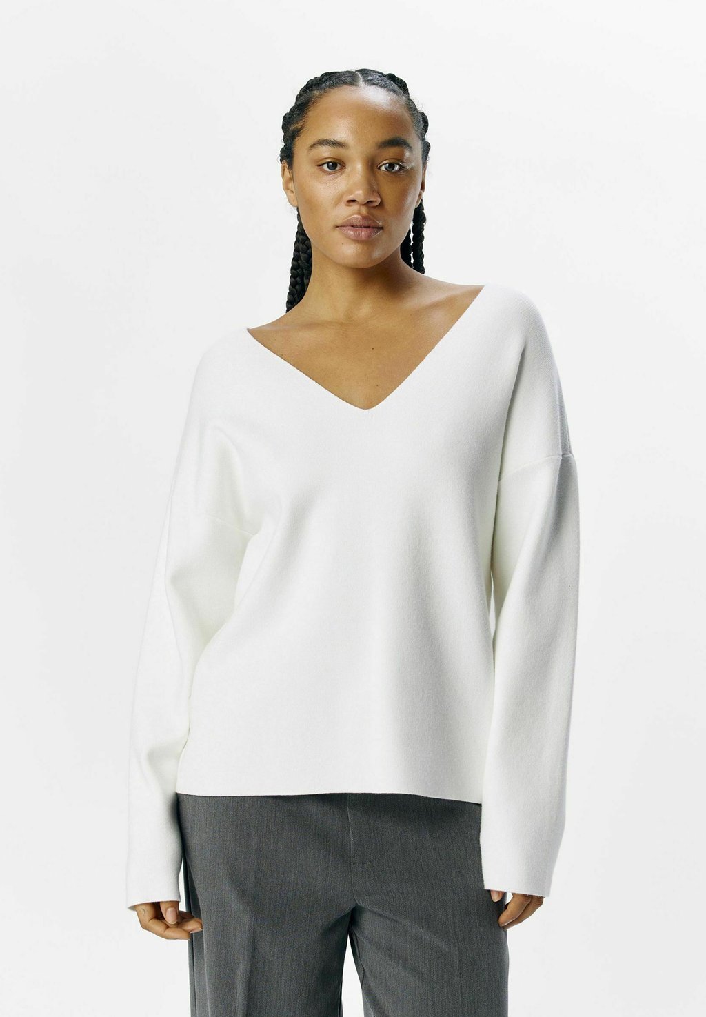 

Свитер OBJREYNARD V-NECK Object, слоновая кость
