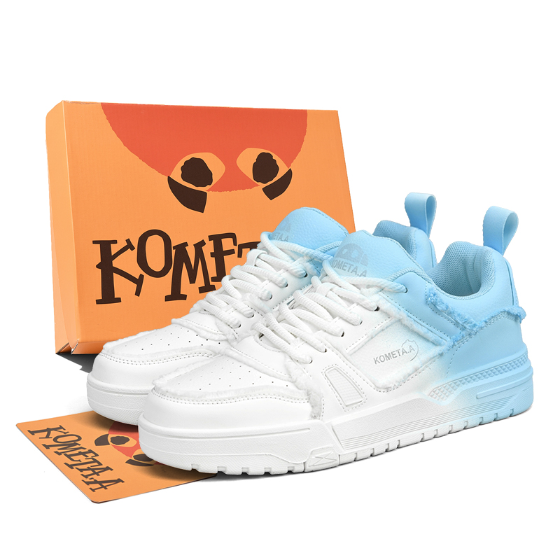 

KOMETA.A Низкие скейтерские кроссовки унисекс в коробке бело-синие, цвет White Blue