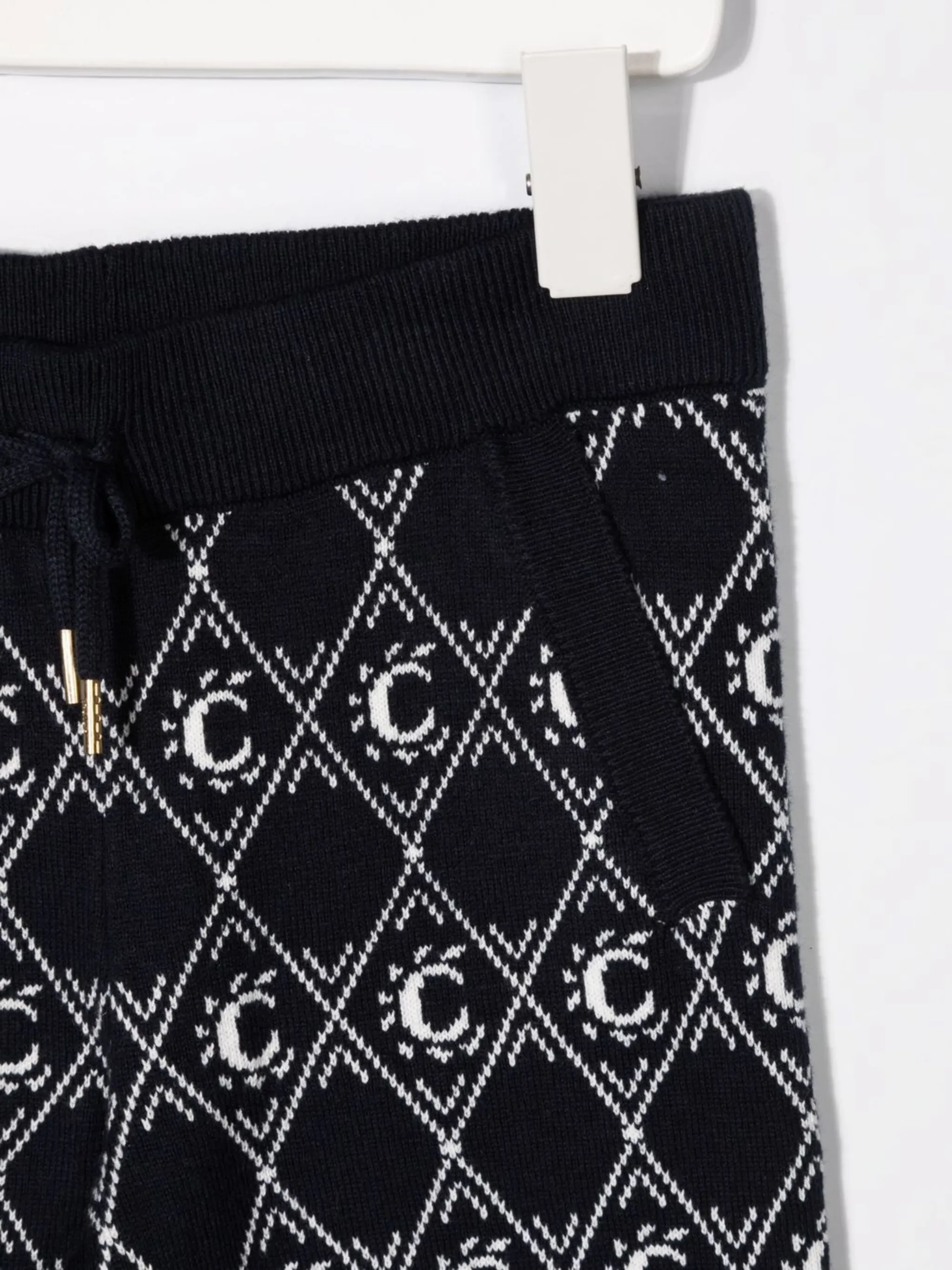 Трикотажные брюки с узором Chloé Kids, синий — фото 3