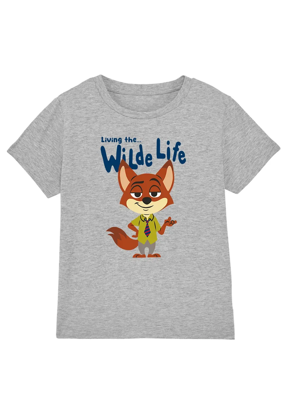 Футболка детская с принтом Nick Wilde, Disney, серый — фото 4