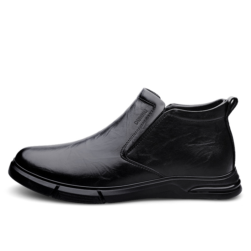 

Dunnu Мужские черные зимние ботинки на шнуровке с меховой подкладкой, цвет Black Fleece-Lined