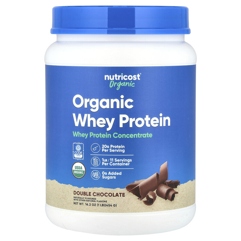 

Nutricost, Органический сывороточный протеин, двойной шоколад, 454 г (1 фунт)