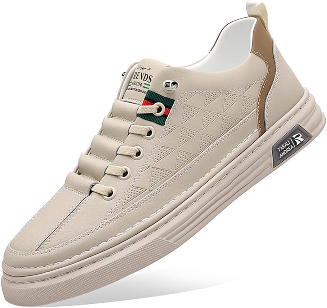 

Мужские низкие кожаные кроссовки SWZEC, бежевый