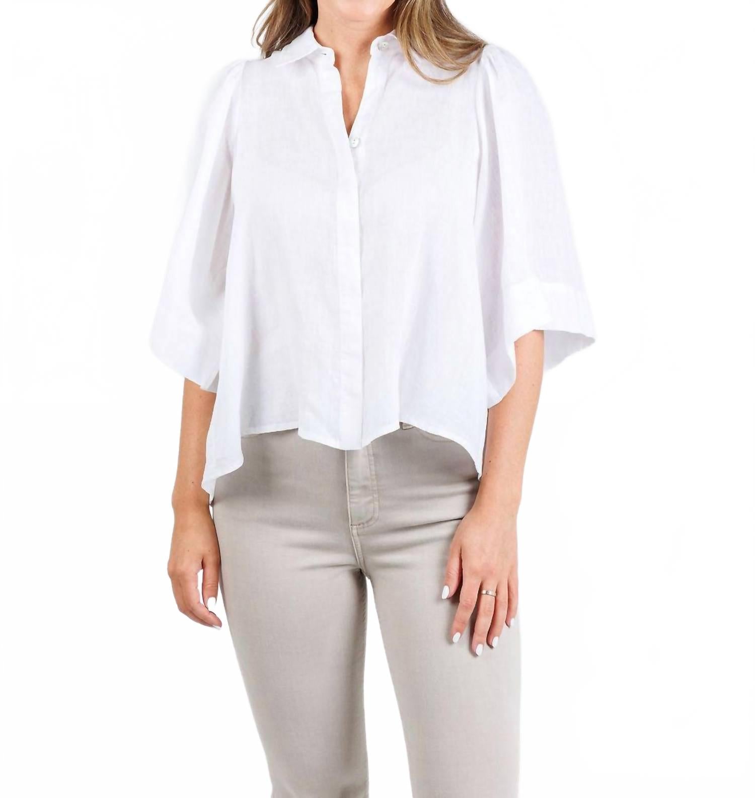 

Коллин Кейп Белая льняная рубашка Finley