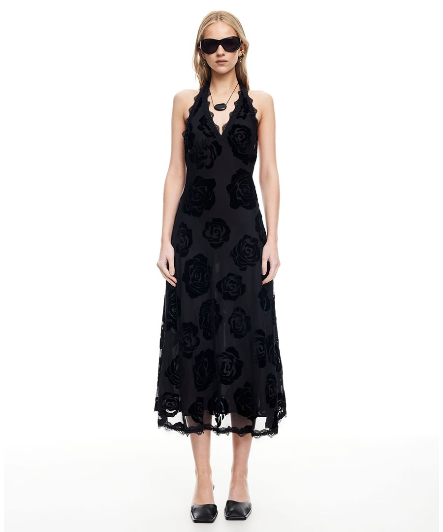 

Женское миди-платье Stars Align с воротником-халтером Lioness, Burnt Noir Rose