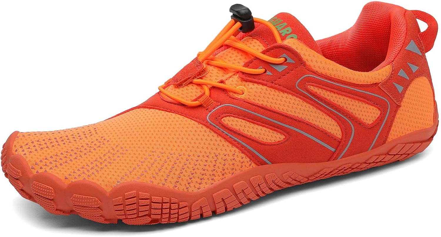 

SAGUARO Женские и мужские кроссовки для бега, минималистичные кроссовки для трейлраннинга, с широким носком и нулевым перепадом высоты подошвы, для кросс-тренинга на открытом воздухе, оранжевый