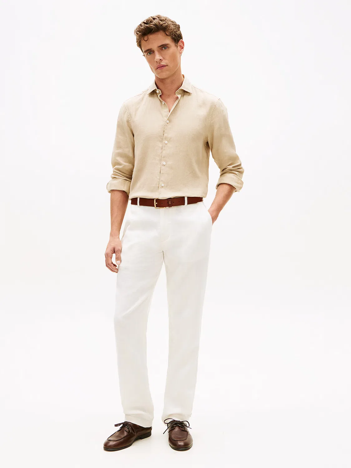 Брюки-чиносы узкого кроя 'Дентон' Tommy Hilfiger, Off White — фото 3