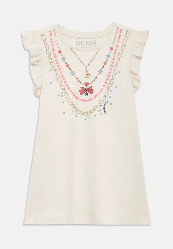 Детское трикотажное платье из плетеного трикотажа Guess, Cream White