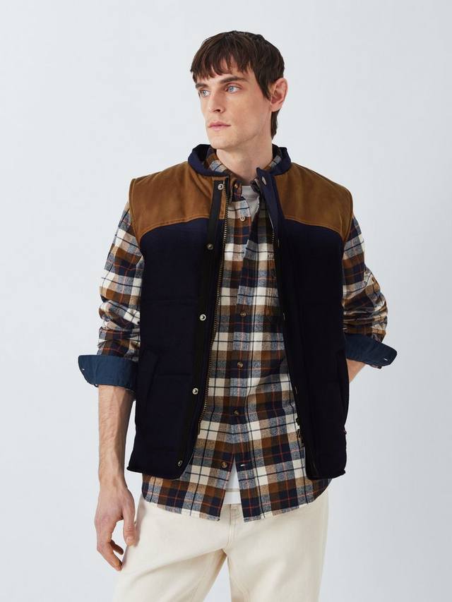 

Вел Gilet из шерсти Halcombe Peregrine, Navy