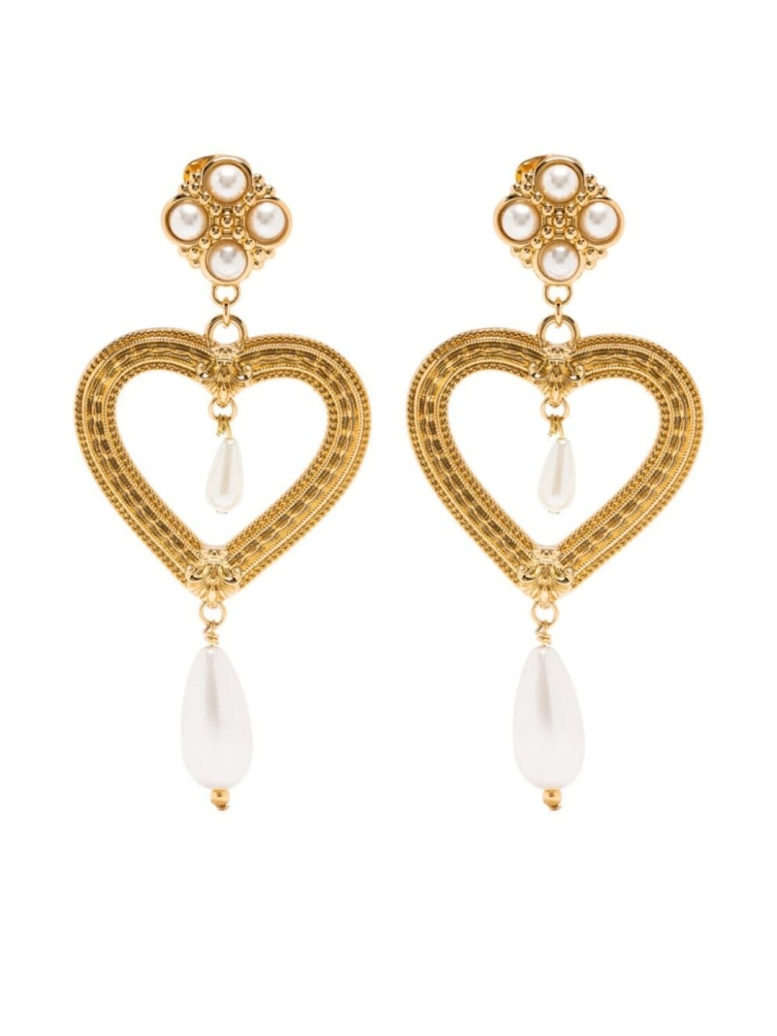 

Серьги-клипсы в форме сердца Moschino, золотой
