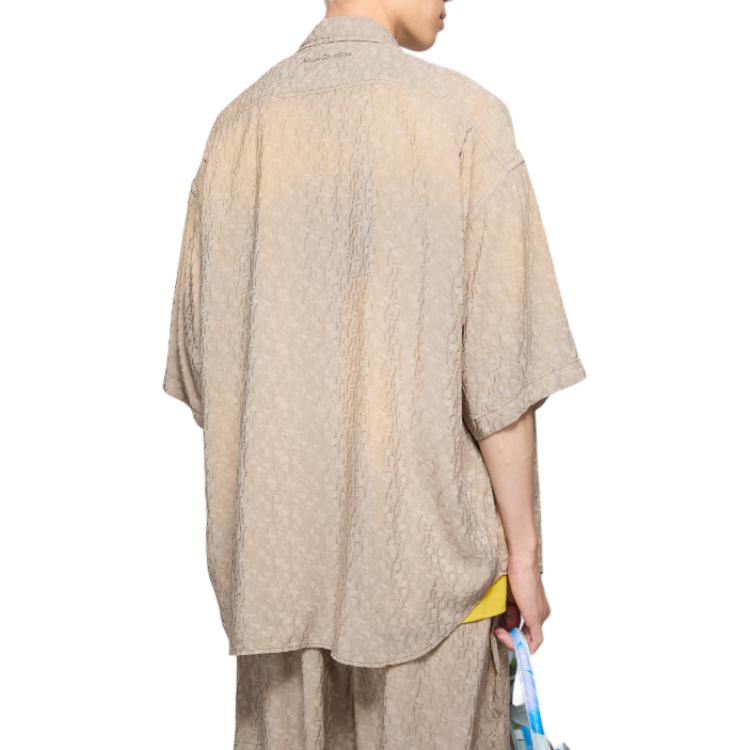 Короткая рубашка с коротким рукавом на пуговицах Acne Studios, серый — фото 4