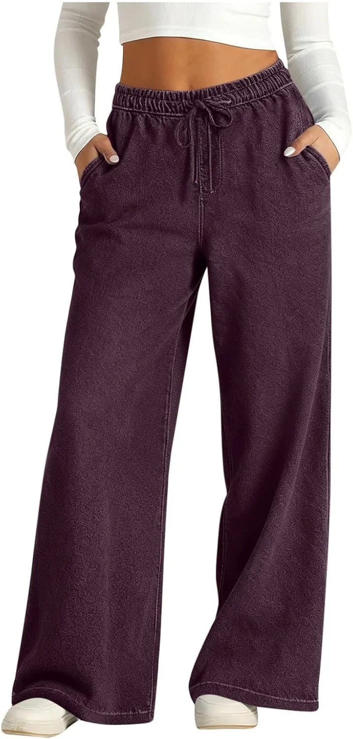 

Aniywn джинсы Relaxed Fit для женщин, Oversized Wide Leg, легкие, эластичные, с карманами