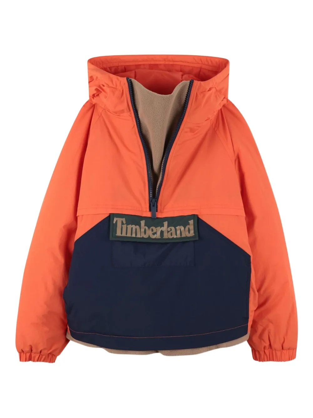Утепленная куртка с капюшоном и цветными блоками Timberland Kids, оранжевый — фото 3