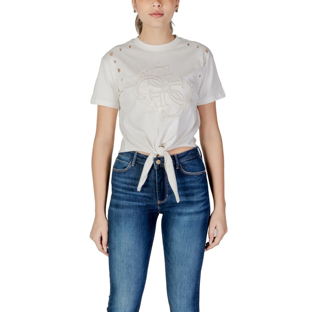 

Кремовые хлопковые топ и футболка GUESS