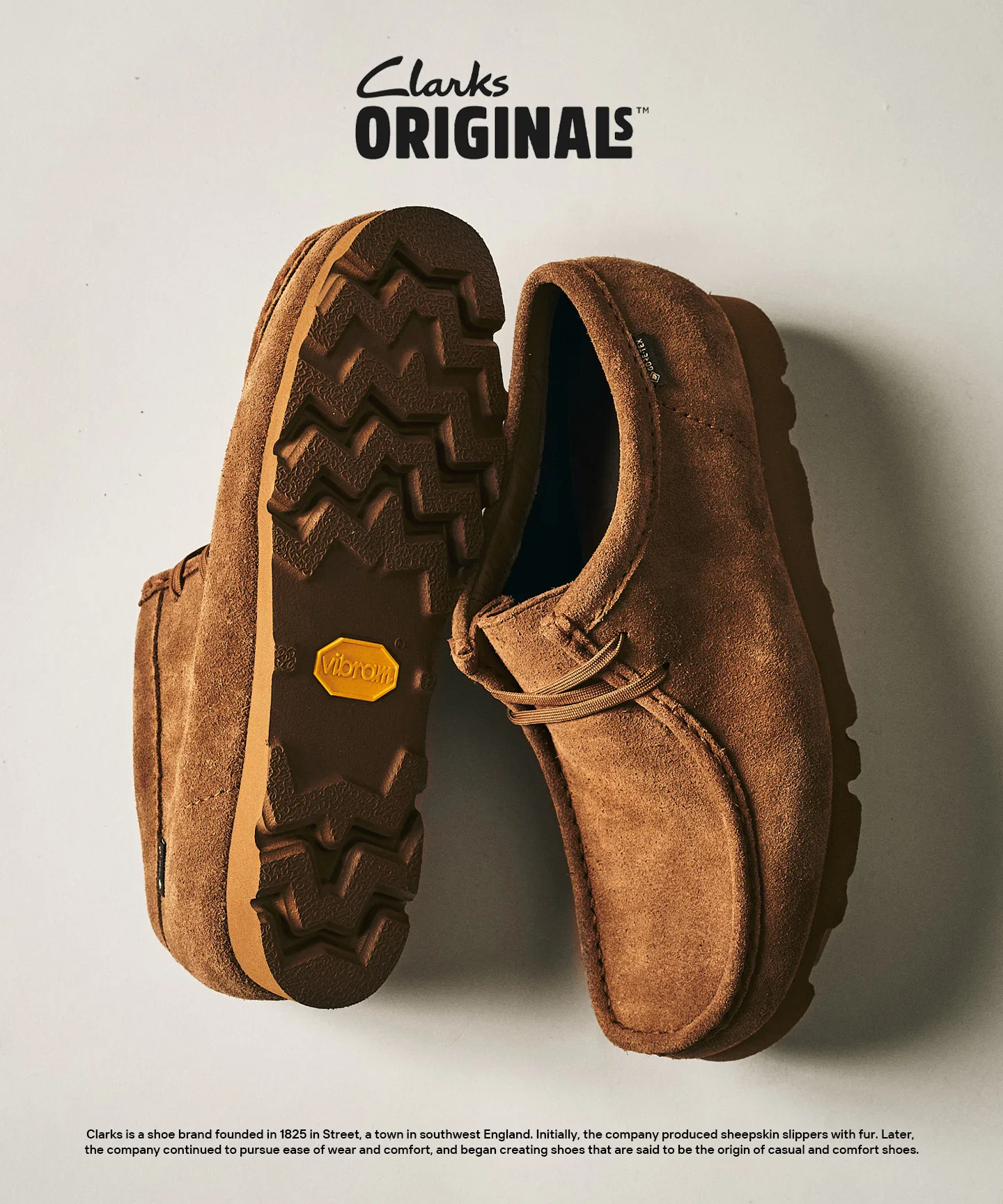 Мужские кроссовки Clarks Wallabee GTX кожаные коричневые — фото 2