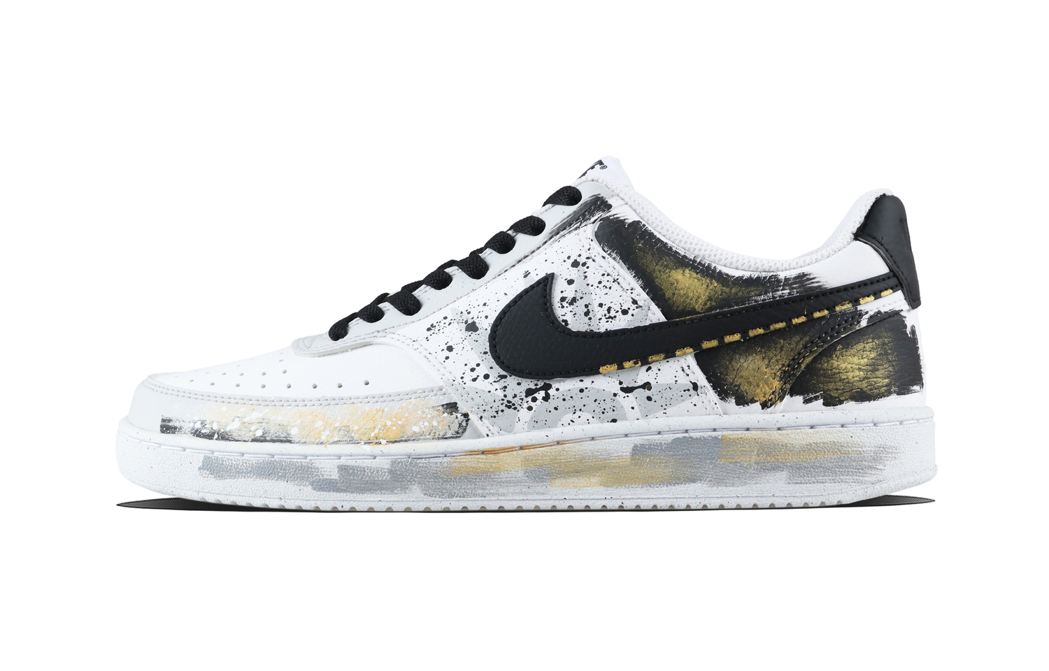 

Nike Court Vision 1 Metal Frenzy Abrasion Resistant Low top Skateboard Shoes Unisex Gold