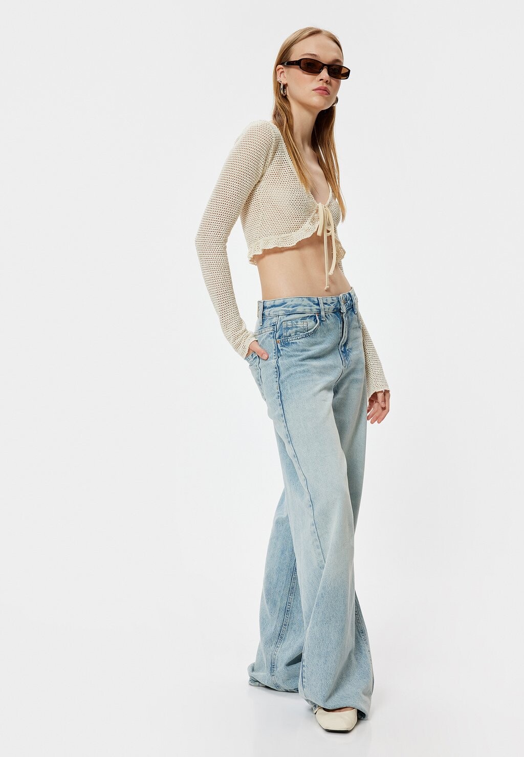 

Кардиган TEXTURED CROP Koton, белый