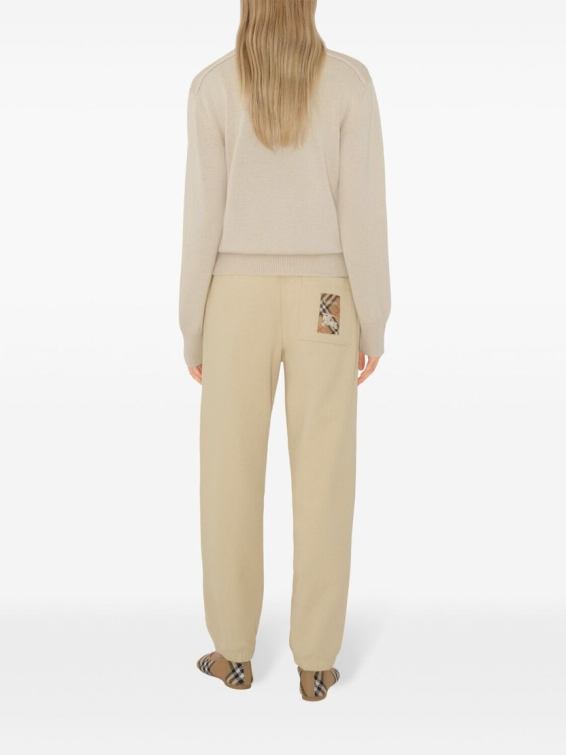 Спортивные брюки Burberry, хлопковые, нейтральный цвет — фото 4