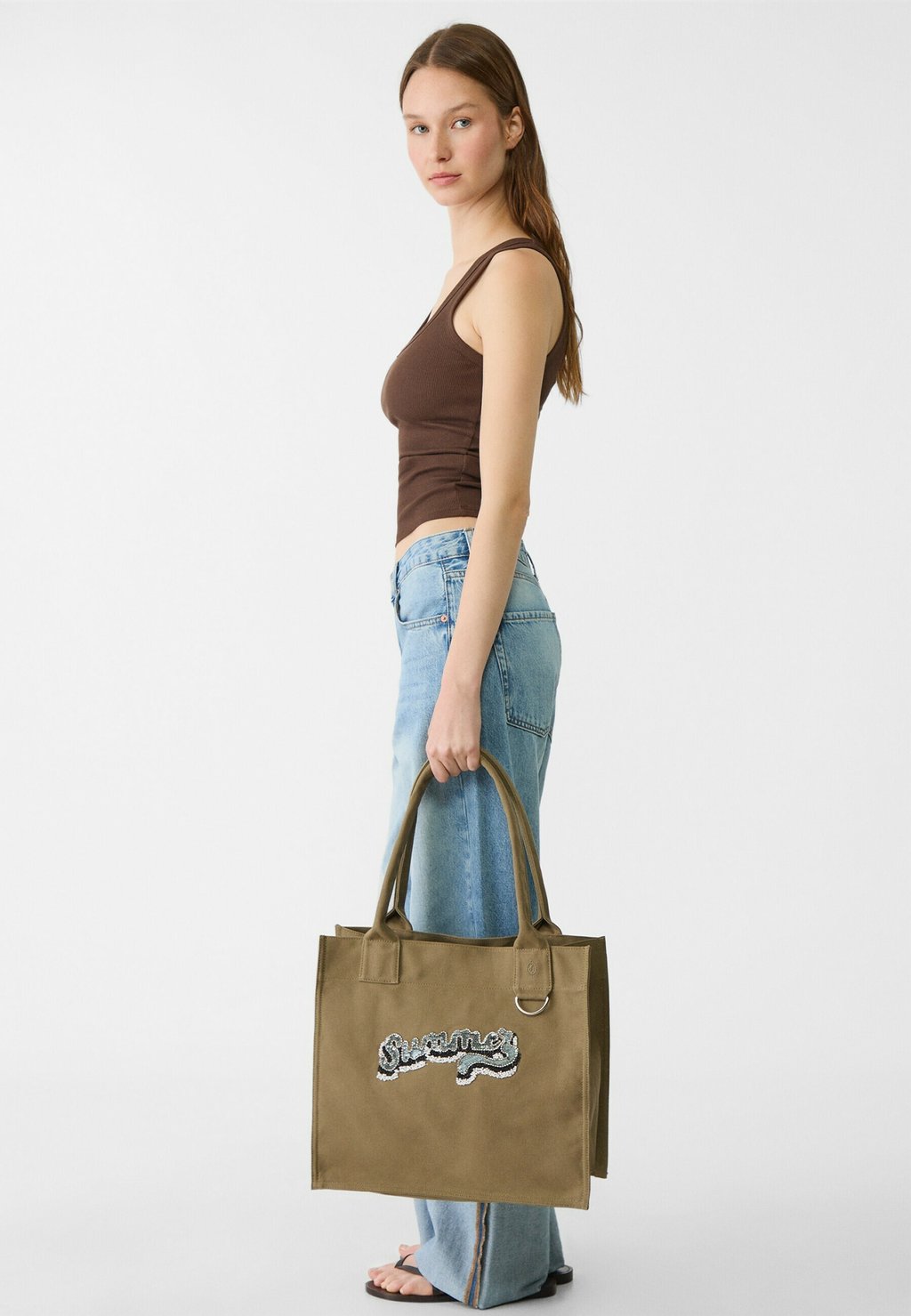 

Сумка Stradivarius, хаки