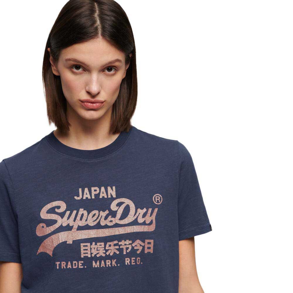 Футболка с коротким рукавом Superdry Metallic Vl Relaxed, синий — фото 2