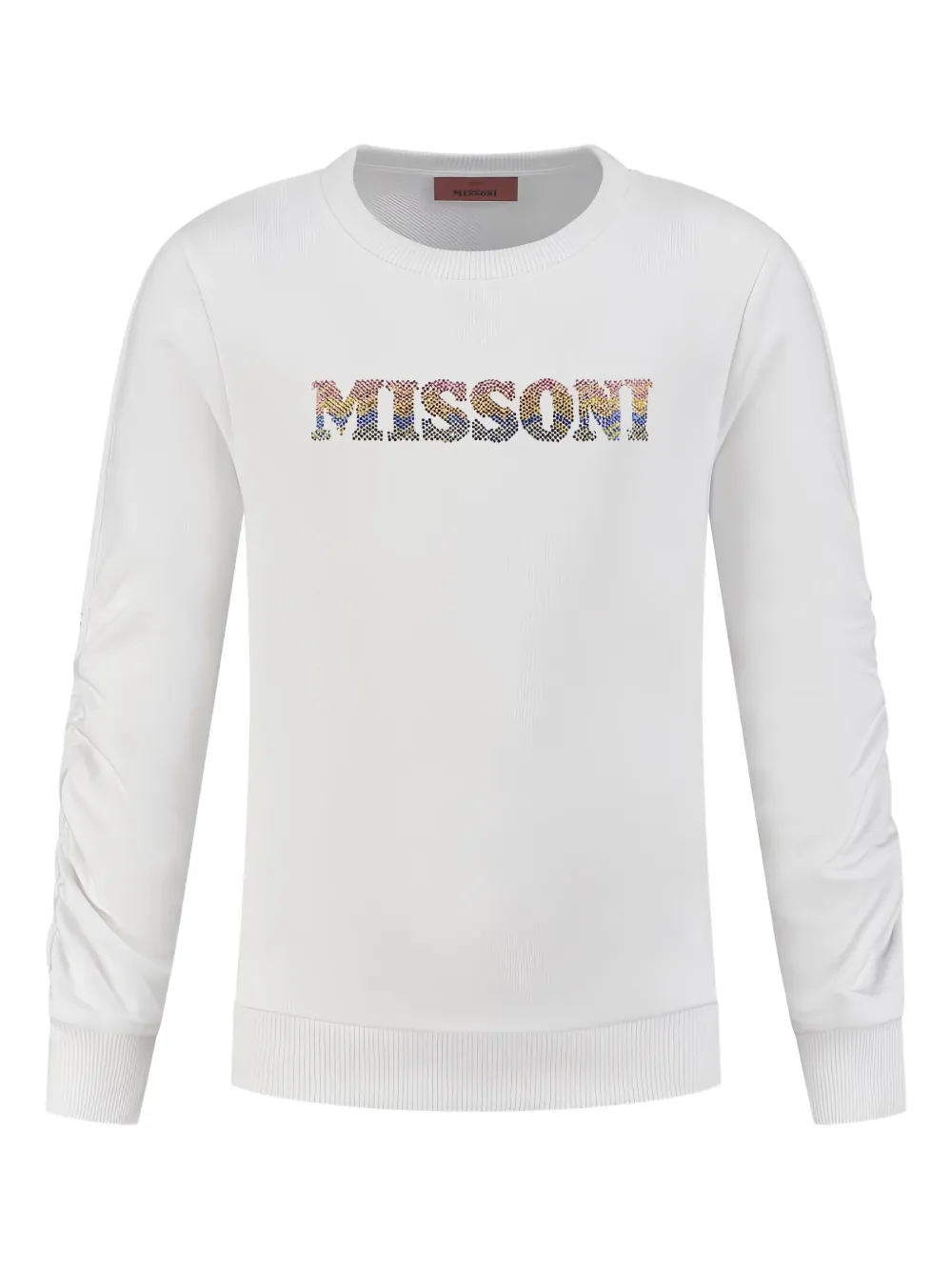 

Толстовка со сборками на рукавах, украшенная кристаллами Missoni Kids, белый