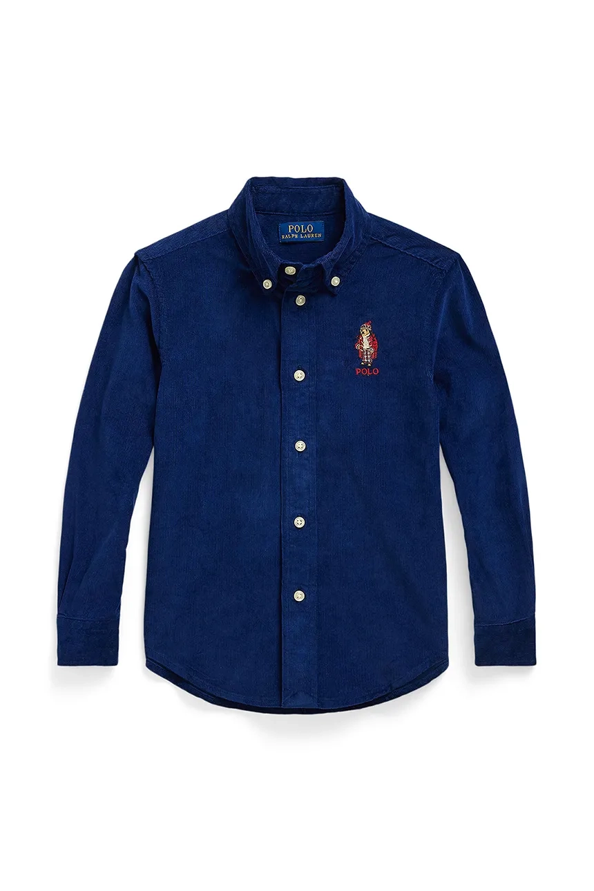 

Хлопковая рубашка для детей Polo Ralph Lauren, темно-синий