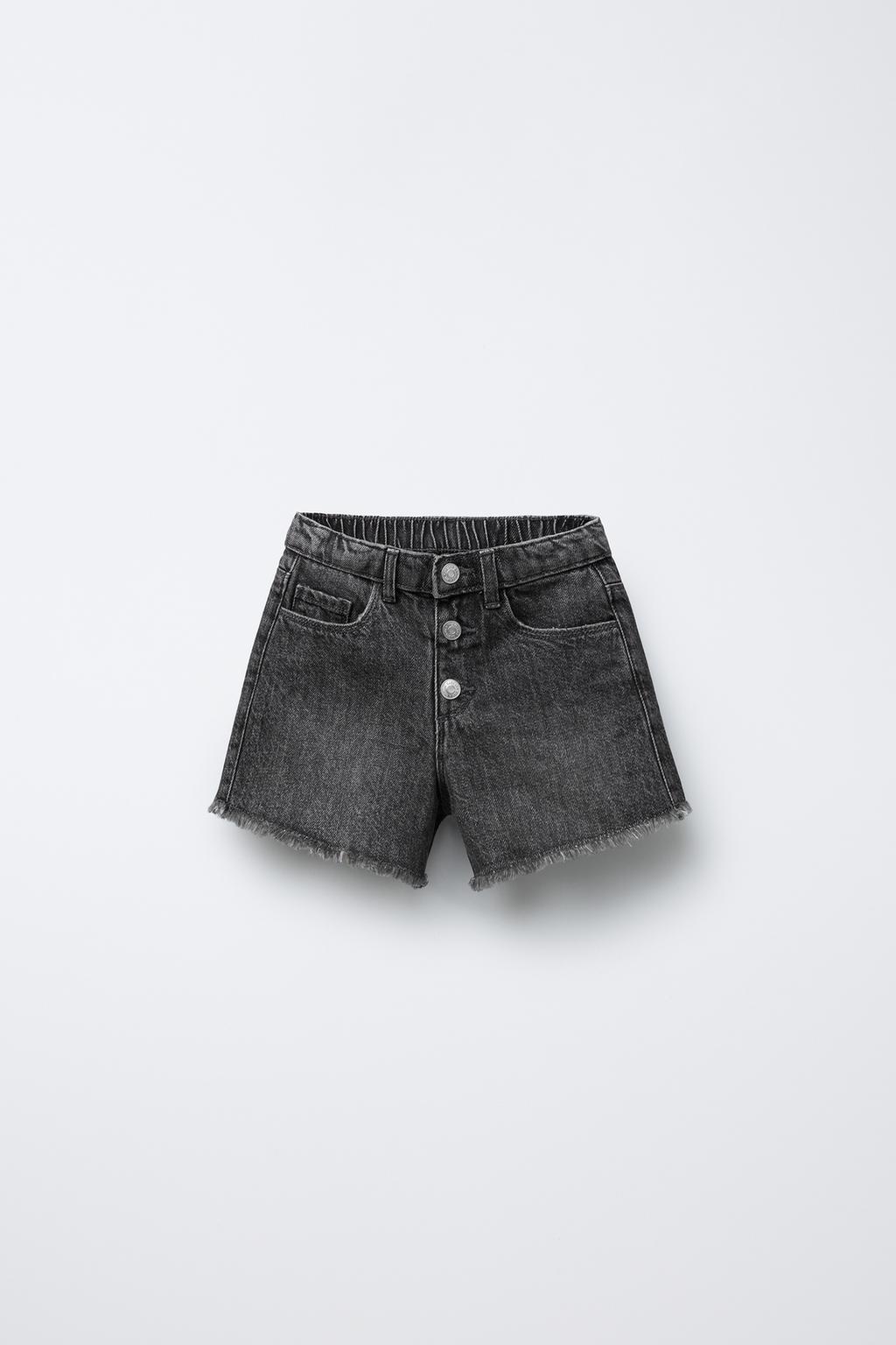 

Джинсовые шорты-бермуды с сердечным карманом ZARA, черный