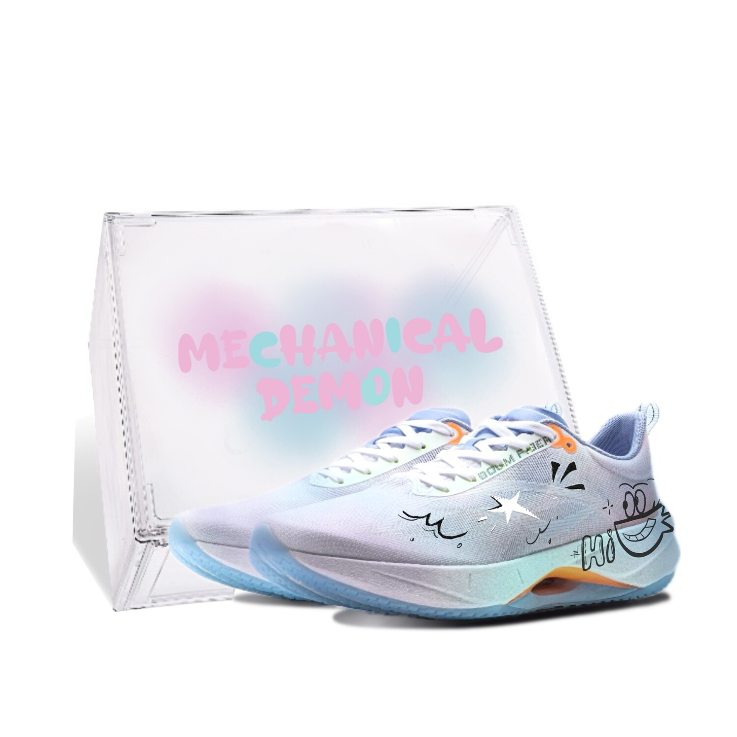 

Кроссовки Super Light 21 для бега мужские с низким верхом белые/оранжевые Lining