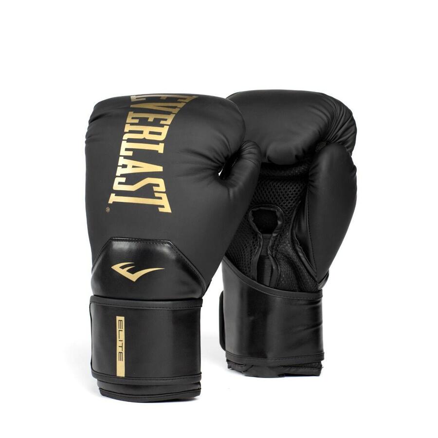 

EVERLAST Боксерские перчатки Elite 2 — черно-золотые