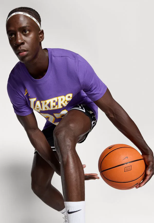 Футболка los angeles lakers, клубная одежда леброна джеймса Nike Performance, Field Purple — фото 4