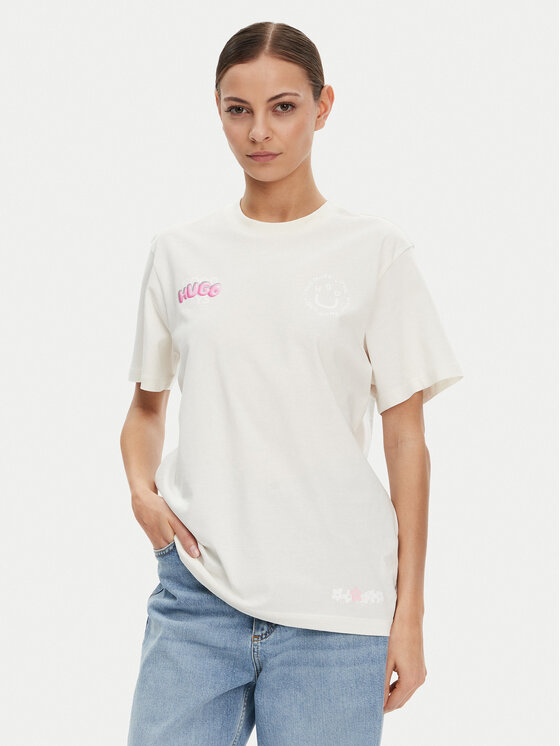 

Футболка свободного кроя Vintage Tee 50537239 Hugo, белый