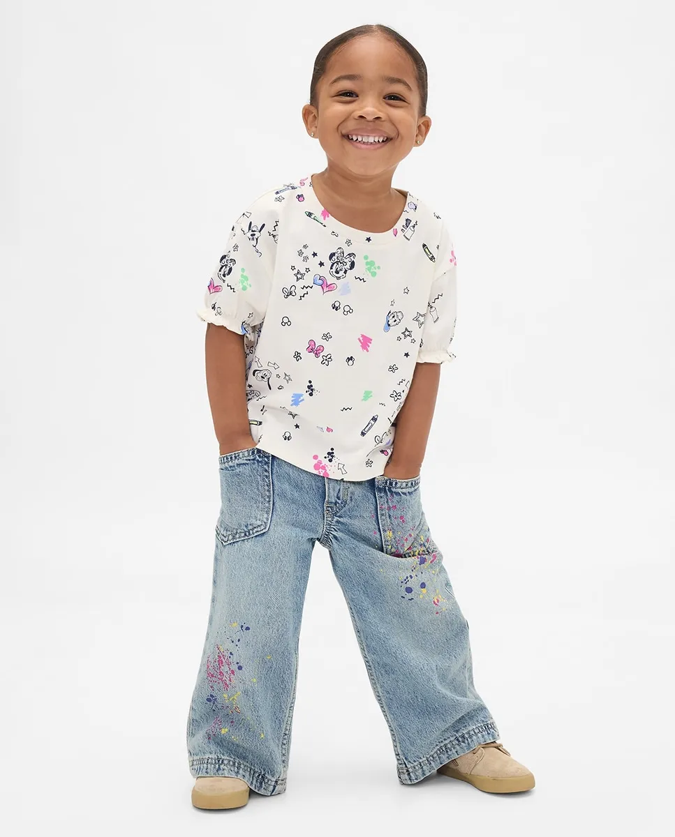 

Широкие детские джинсы Gap, светло-голубой